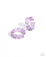 Load image into Gallery viewer, Historic Hearts - Purple (Heart) Hoop (Hinge) Earring