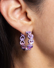 Load image into Gallery viewer, Historic Hearts - Purple (Heart) Hoop (Hinge) Earring