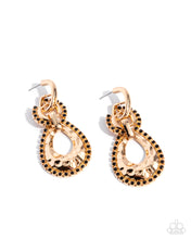 Load image into Gallery viewer, Hammered Highway - Black (Gold) Earring