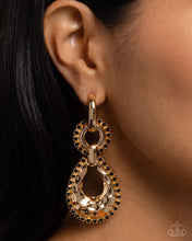 Load image into Gallery viewer, Hammered Highway - Black (Gold) Earring