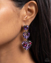 Load image into Gallery viewer, Lovable Lure - Purple (Rhinestone Heart) Post Earring