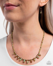 Load image into Gallery viewer, Declaration of Dazzle - Copper Bead (UV Green Crystals) Necklace
