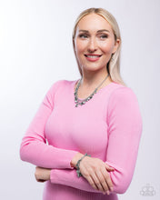 Load image into Gallery viewer, Complete Look - White Rhinestone (Charm) Set: LOCK of Love - White Necklace and Luxurious Locks - White Bracelet (BB-WT-GJ)