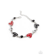 Load image into Gallery viewer, Complete Look - Black and Red (Heart) Necklace and Bracelet Set -Friendly Fringe - Black Necklace and Friendly Finale - Black Bracelet (BB-BK-FF)