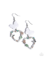 Load image into Gallery viewer, Flirty Flight - Green Iridescent Rhinestone (White Butterfly) Earring