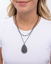 Load image into Gallery viewer, Druzy Delight - Black (Gunmetal) Necklace