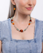 Load image into Gallery viewer, Complete Look - Orange - Necklace and Bracelet Set -Beauty Culture - Orange Necklace and Sturdy Season - Orange Bracelet (BB-OG-DZ)