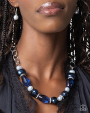 Load image into Gallery viewer, Complete Look - Blue Set: Pearly Patron - Blue Necklace and Pearly Passenger - Blue Bracelet (BB-BL-EB)