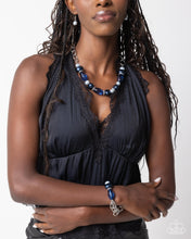 Load image into Gallery viewer, Complete Look - Blue Set: Pearly Patron - Blue Necklace and Pearly Passenger - Blue Bracelet (BB-BL-EB)