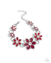 Load image into Gallery viewer, Complete Look - Red (Flower) Set:Compatibly Chic - Red Necklace and Compatibly Charming - Red Bracelet (BB-RD-DI)