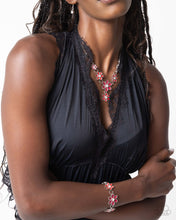 Load image into Gallery viewer, Complete Look - Red (Flower) Set:Compatibly Chic - Red Necklace and Compatibly Charming - Red Bracelet (BB-RD-DI)