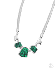 Load image into Gallery viewer, Complete Look Green Set: Lined Legacy - Green Necklace and Lined Leisure - Green Bracelet (Complete Necklace and Bracelet Set) - (BB-GR-BT)