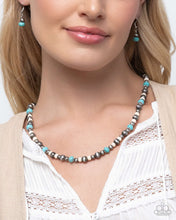 Load image into Gallery viewer, Complete Look - Blue (Turquoise) Set: Southwestern Story - Blue Necklace and Southwestern Surprise - Blue Bracelet (BB-BL-BO)