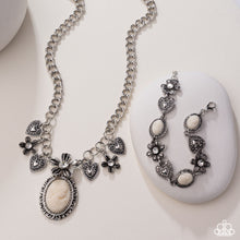 Load image into Gallery viewer, Continuous Chronicle - Complete Look Set: Vintage Story - White Necklace and Ageless Account - White Bracelet (BB-WT-IO)