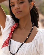 Load image into Gallery viewer, Bandana Ballad - Multi Red Bandana Black Bead Tie Short Necklace