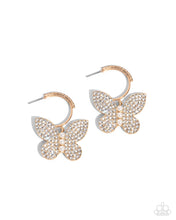 Load image into Gallery viewer, Butterfly Boundary - Gold Hoop (Butterfly) Earring