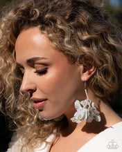 Load image into Gallery viewer, Flourishing Fantasia - Blue Floral Fabric Earrings