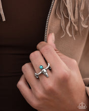 Load image into Gallery viewer, Longhorn Legend - Blue (Bull Skull) Ring