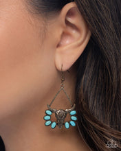Load image into Gallery viewer, Western Whirlwind - Brass (Turquoise) Earring