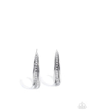 Load image into Gallery viewer, Commanding Culture - Whire Rhinestone Silver Hoop Earring