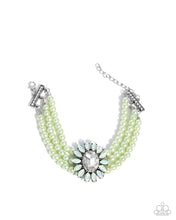 Load image into Gallery viewer, Conscious Chic - Complete Look Set: Opulent Observation - Green Necklace and Perceptive Pearls - Green Bracelet (BB-GR-JS)
