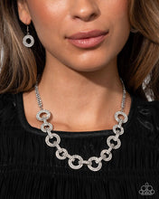 Load image into Gallery viewer, Elegant Embrace - White (Rhinestone) Choker Necklace