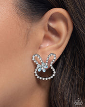 Load image into Gallery viewer, Bunny Backdrop - Blue Post Earring
