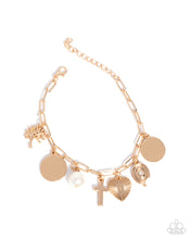 Load image into Gallery viewer, Charm Commitment - Gold (Cross) Charm Bracelet
