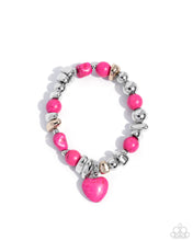 Load image into Gallery viewer, Adorably Asymmetrical - Pink (Heart) Bracelet