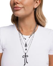 Load image into Gallery viewer, Coquette Cascade - Black Bow Necklace