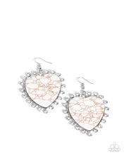 Load image into Gallery viewer, Dazzling Damsel - White (Marbled Heart) Earring