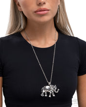 Load image into Gallery viewer, Elaborate Elephant - Silver Necklace