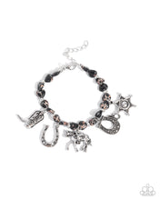 Load image into Gallery viewer, Cowboy Chorus - Black (Silver Western Inspired Charm) Bracelet