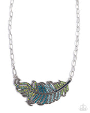 Load image into Gallery viewer, Fancy Feather - Blue (Rhinestone) Necklace