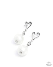Load image into Gallery viewer, Sweetheart Sphere - White Pearl Silver Heart Post Earring
