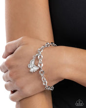 Load image into Gallery viewer, Fluttering Family - White Rhinestone Rhodium Plated (Butterfly) Charm