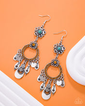 Load image into Gallery viewer, Majestic Mosaic - Orange (Turquoise) Earring