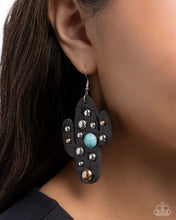 Load image into Gallery viewer, Cactus Cache - Multi (Black Leather Cactus) Earring