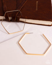 Load image into Gallery viewer, Handcrafted Hexagons - Gold (Hoop) Earring