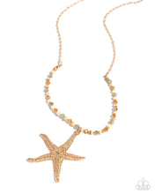Load image into Gallery viewer, Starfish Symphony - Orange (Blue UV Beads) Necklace
