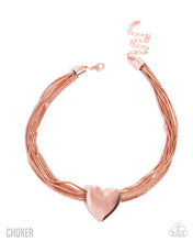 Load image into Gallery viewer, Gathered Galentine - Copper (Heart) Choker Necklace