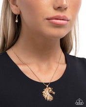 Load image into Gallery viewer, Stallion Swing - Gold (Horse) Necklace