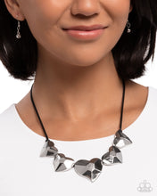 Load image into Gallery viewer, Loveable Landmark - Black (Cord) - Smoky Rhinestone Heart Necklace