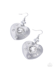 Load image into Gallery viewer, Magical Matchmaker - White (Rhinestone) Heart Earring