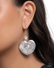 Load image into Gallery viewer, Magical Matchmaker - White (Rhinestone) Heart Earring