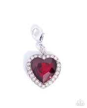 Load image into Gallery viewer, Romantic Holiday - Red (Rhodium) Heart Charm
