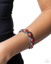 Load image into Gallery viewer, Intoxicating Texture - Red (Marbled Stone Bracelet