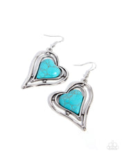 Load image into Gallery viewer, Grounded Gift - Blue (Turquoise) Heart Earring