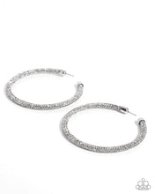 Load image into Gallery viewer, Classy Condition - White (Glittery Rhinestone) Hoop Earring (LOP-0525)