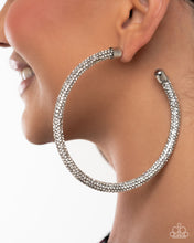 Load image into Gallery viewer, Classy Condition - White (Glittery Rhinestone) Hoop Earring (LOP-0525)